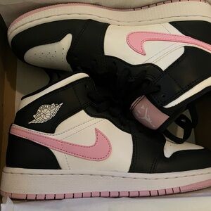 Jordan Arctic Pink and Black Air Jordan 1 Mid